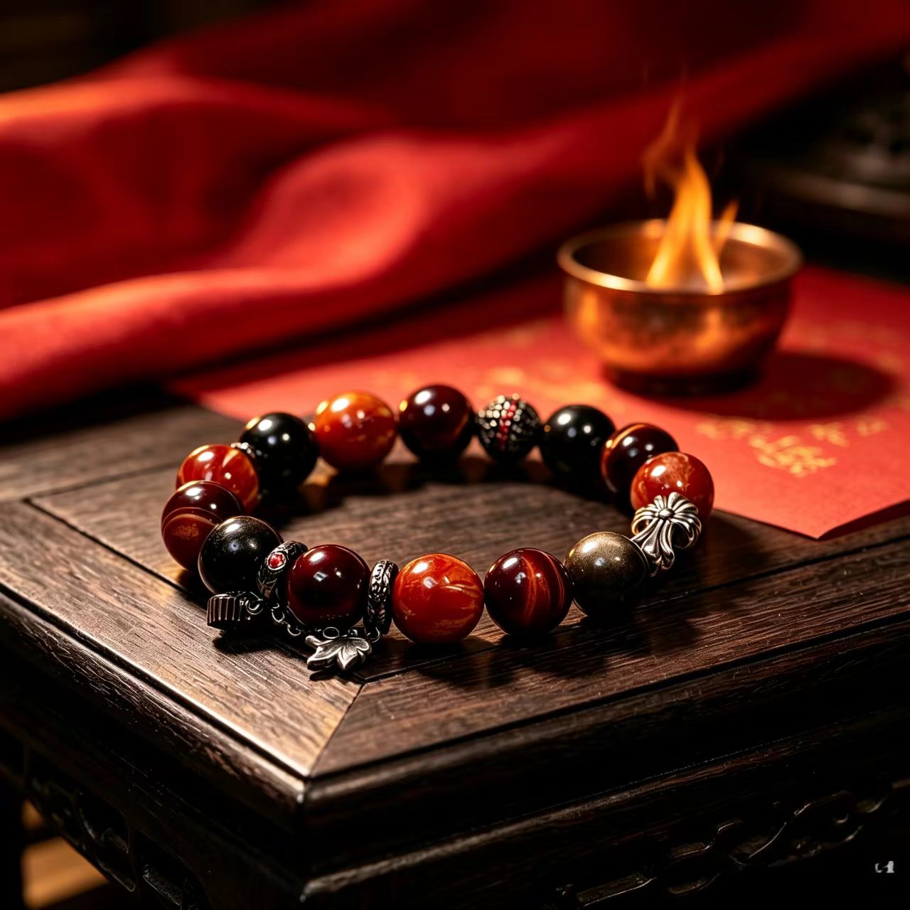 Fire Element Lucky Bracelet with Red Tiger Eye