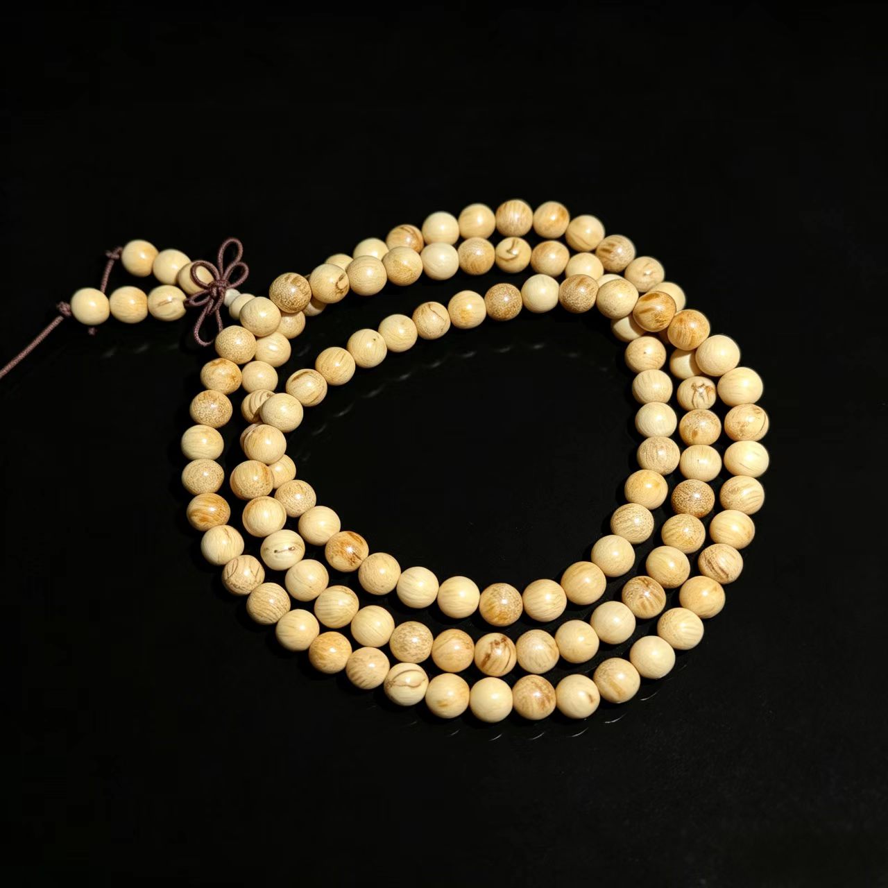 Milk‑Scent Wood Healing Mala Bracelet