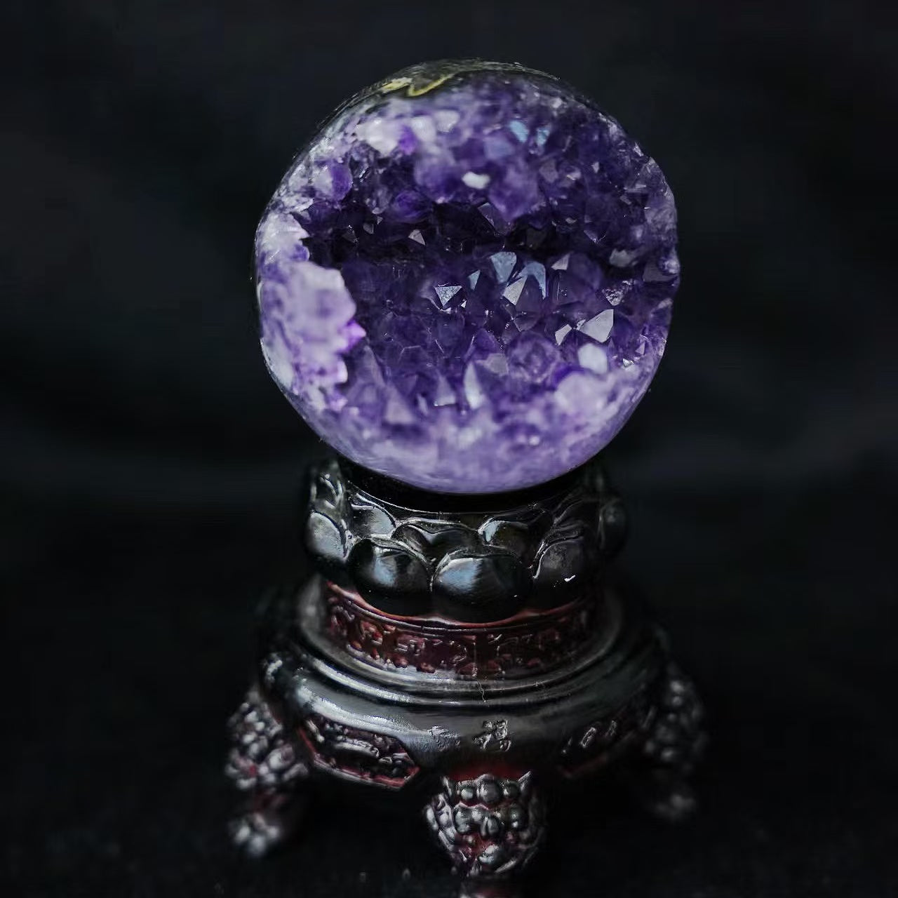 Natural Amethyst Geode Sphere Feng Shui Healing Crystal